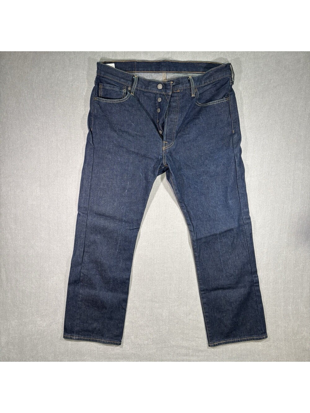 Levis 501 Jeans Womens 34x29 Straight Leg Mid Rise Button Fly Dark Wash Denim